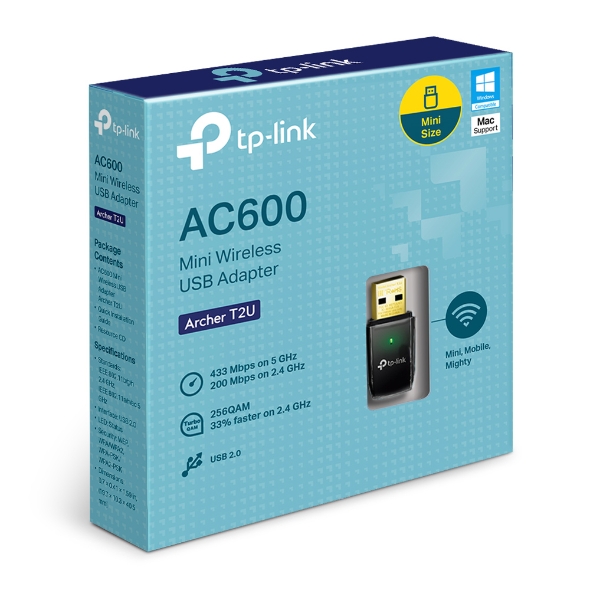 USB thu WiFi TP-Link Archer T2U V3 băng tần kép AC600