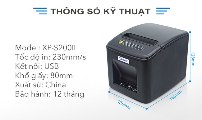  Máy in hoá đơn giá rẻ Xprinter XP-S200II 
