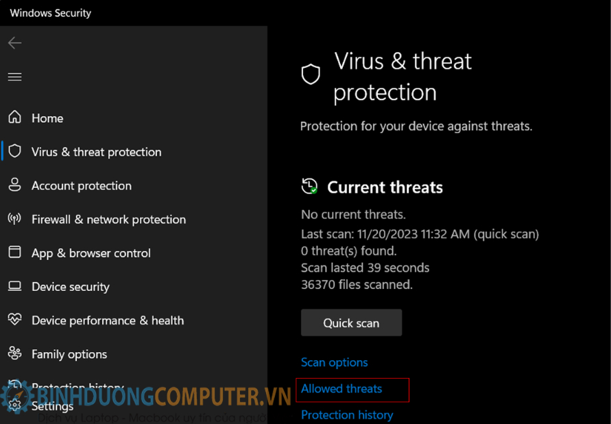 Tắt trình diệt Virus của Windows để tránh xóa file