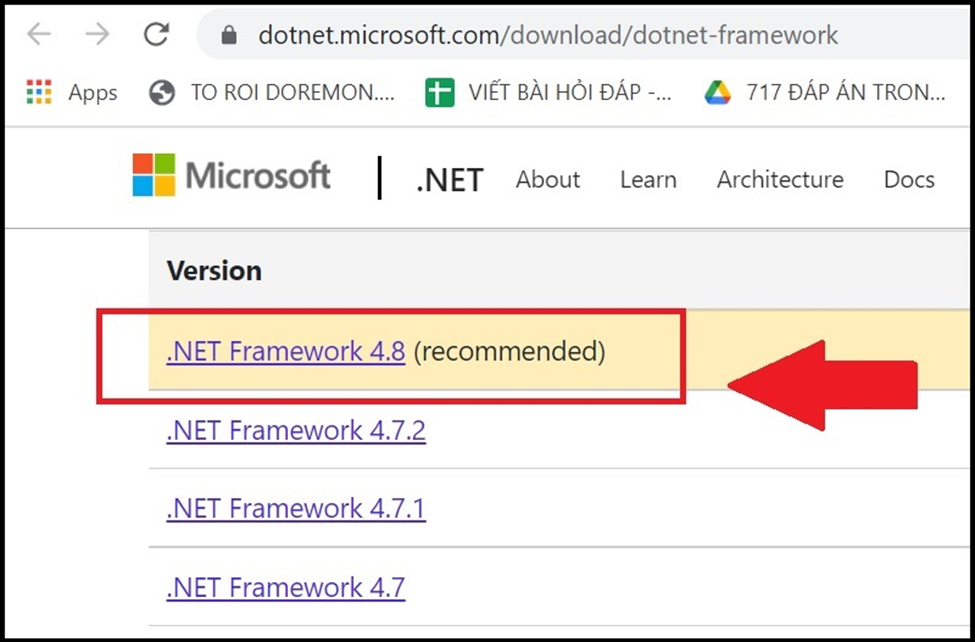Cài mới NET Framework