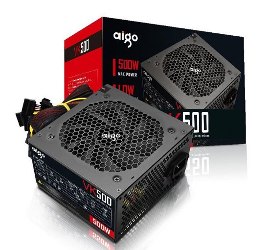 Nguồn Aigo với VK550 với công suất tối đa 500W 