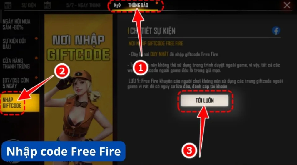 Hướng dẫn nhận quà code game Free Fire