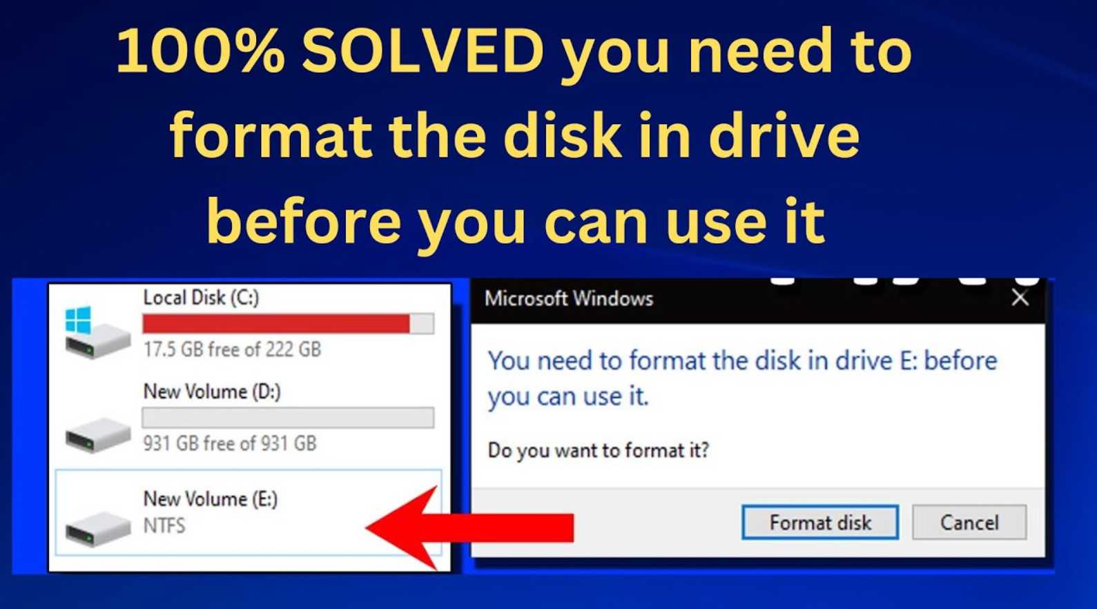 sửa lỗi ổ cứng bị format disk in drive