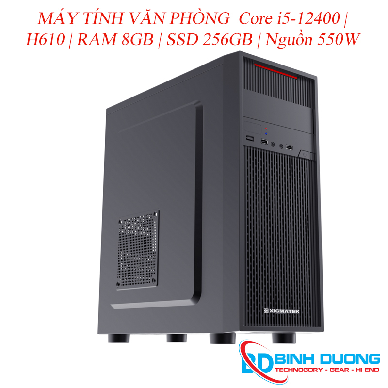 Máy tính văn phòng Core i5-12400 | H610 | RAM 8GB | SSD 256GB | Nguồn 550W 
