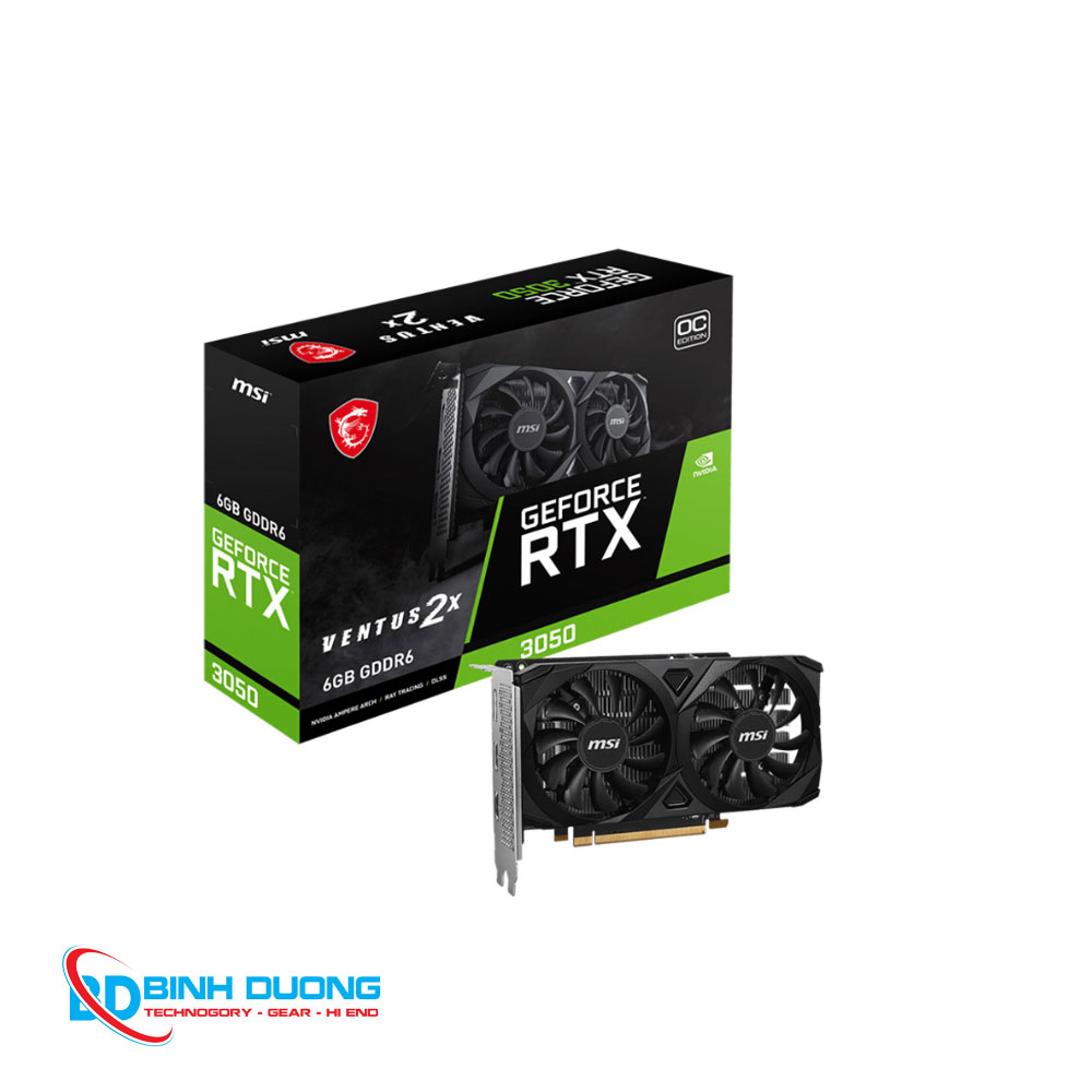 Crad màn hình VGA MSI RTX3050 VENTUS 2X OC 6G 2 FAN