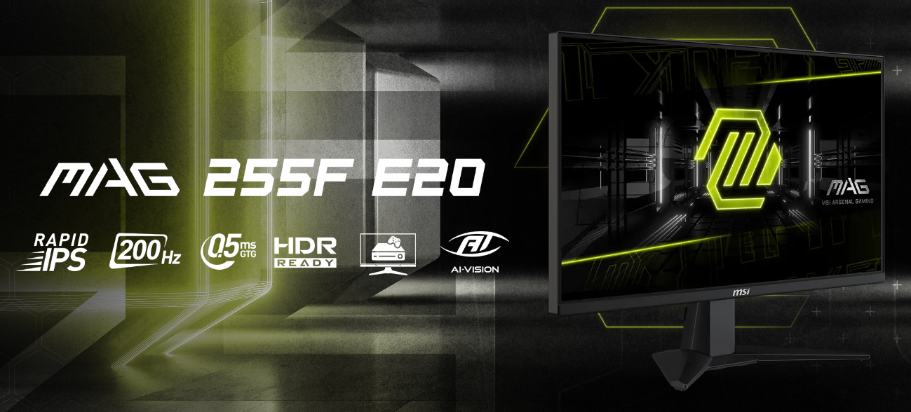 LCD MSI MAG 255F E20 (24.5” / FHD / IPS / 200Hz / 0.5ms) (BH 36T)