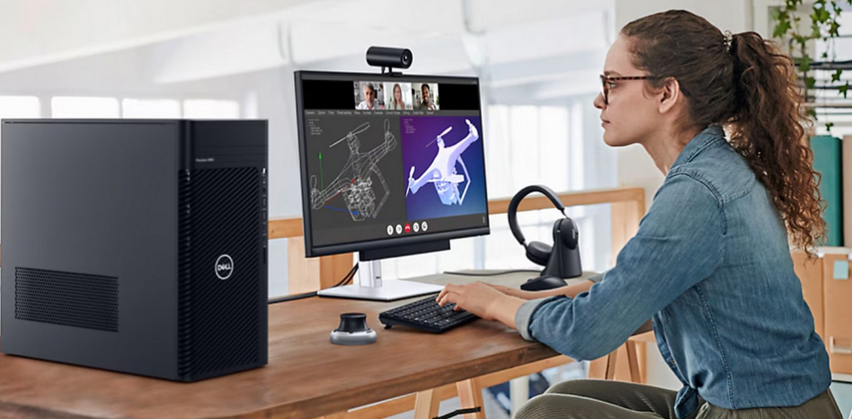 Máy tính trạm Dell Precision 3680 Tower, i7-14700, 16GB, 256GB SSD, 4TB HDD, NVIDIA T400 4GB, KB, M, 300W PSU, Ubuntu