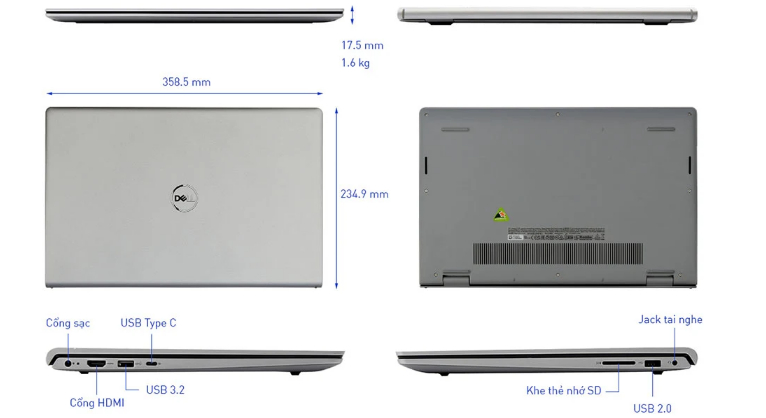 Dell INS15 3530 I3-1305U/8GB/512SSD/15.6FHD/120Hz/W11SL+OFFICE HOME_ST/KYHD/BẠC_P16WD5 