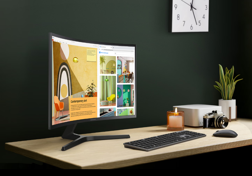 SamSung Cong  23.8” 1920 x 1080.Mpx,FHD,75Hz,VA, 3000 : 1, 4ms, VGA +HDMI Port,HDMI Cable/2Y 