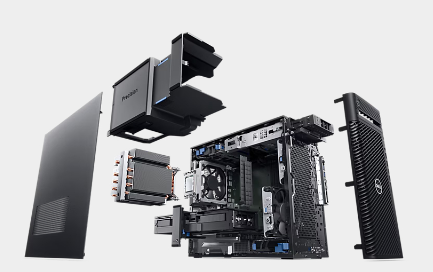 Máy tính trạm Dell Precision 3680 Tower, i7-14700, 16GB, 256GB SSD, 4TB HDD, NVIDIA T400 4GB, KB, M, 300W PSU, Ubuntu