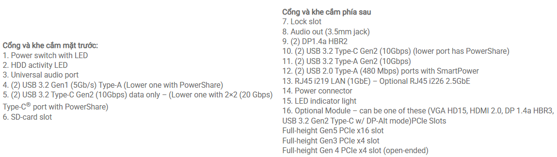 Máy tính trạm Dell Precision 3680 Tower, i5-14600, 16GB, 256GB SSD, 2TB HDD, Intel UHD Graphics 770, KB, M, 500W PSU, Ubuntu, 3Y WTY