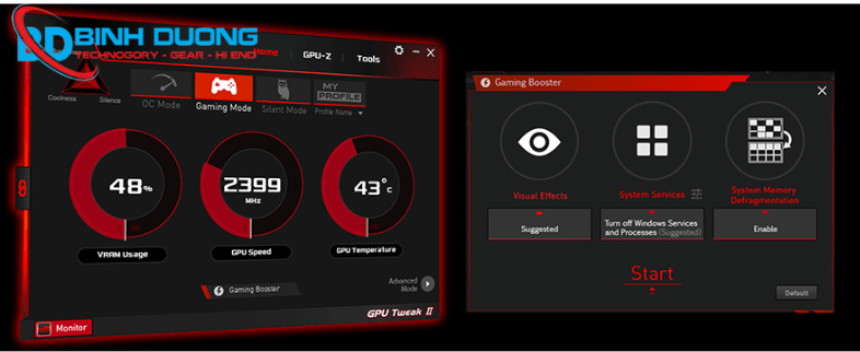 phần mềm GPU Tweak II.