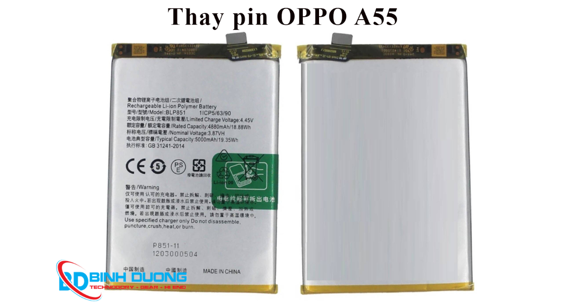 Thay pin Oppo A55 Chính Hãng, Uy Tín