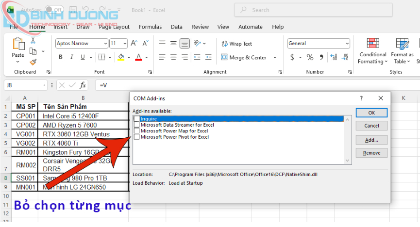 Xử lý xung đột Add-ins