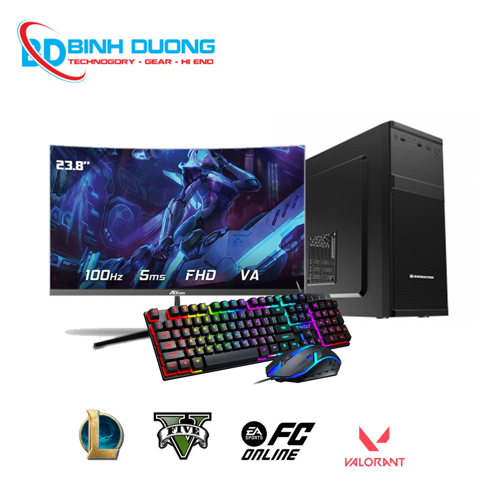 PC Gaming i5 9400F, Main H310, GTX1050Ti 4G, RAM 8GB, SSD 256GB, Màn cong LCD 24inch