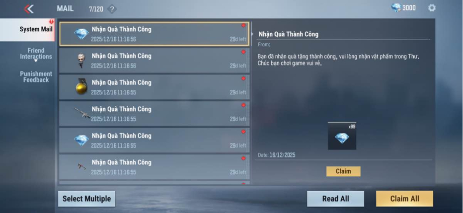 Nhận quà Crossfire Legends