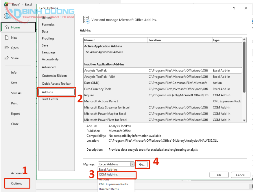 Xử lý xung đột Add-ins