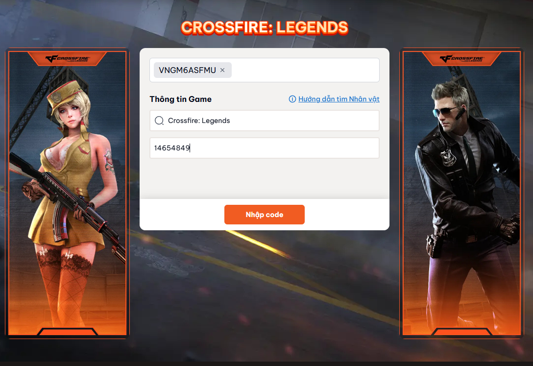 Nhập code thành công