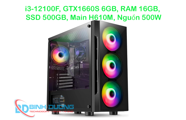 PC Gaming i3 12100F GTX 1660 Super – Hiệu Năng Đỉnh Cao Trong Vỏ Case Bể Cá Thời Thượng