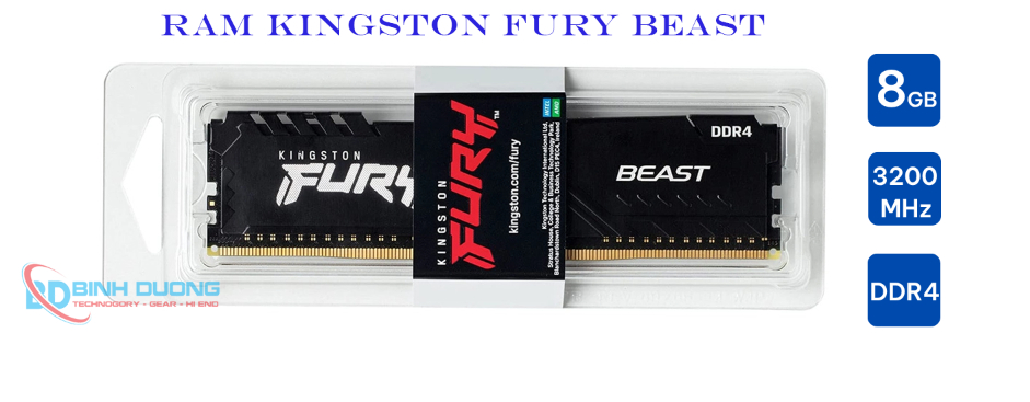 Ram PC Kingston 8G Bus 3200 Fury Beast DDR4