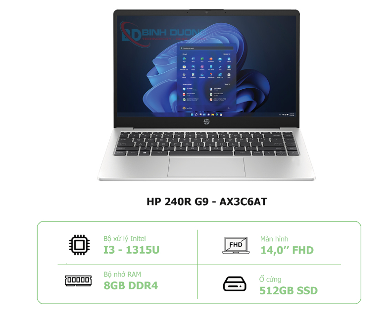 Laptop HP 240R G9 i3-1315U: Lựa Chọn Vàng Cho Văn Phòng và Sinh Viên Tại Computer Bình Dương
