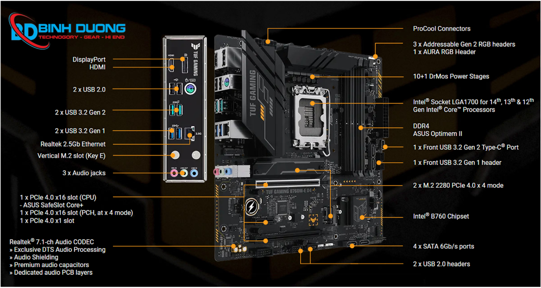 Main ASUS TUF GAMING B760M-E DDR4