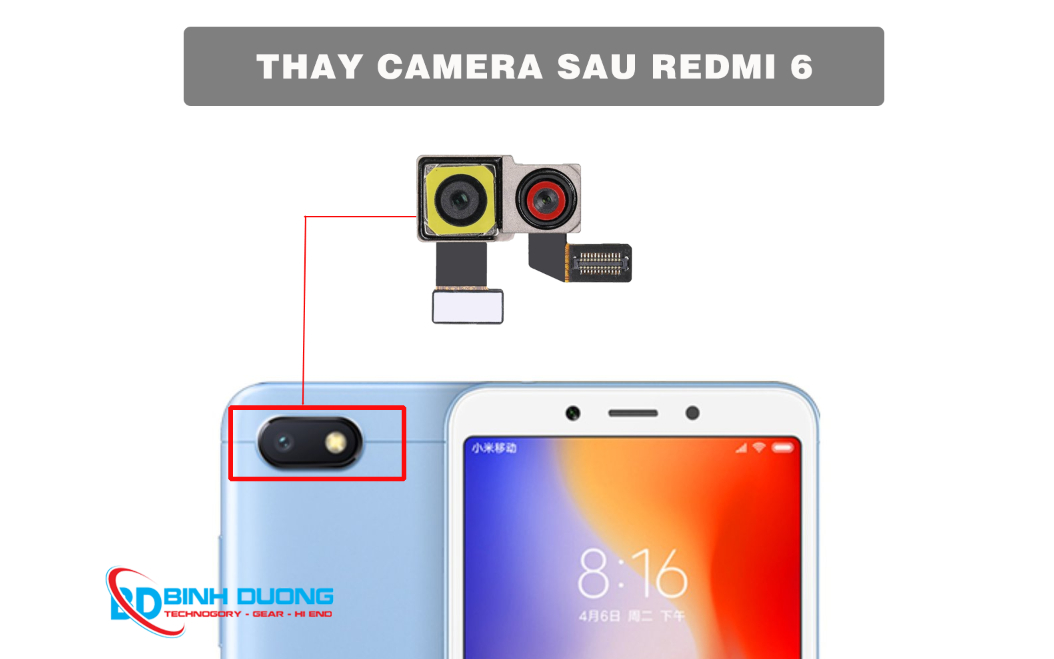 Thay camera sau Xiaomi Redmi 6