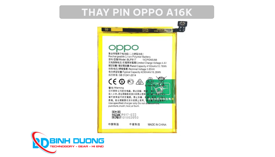 Thay pin Oppo A16K