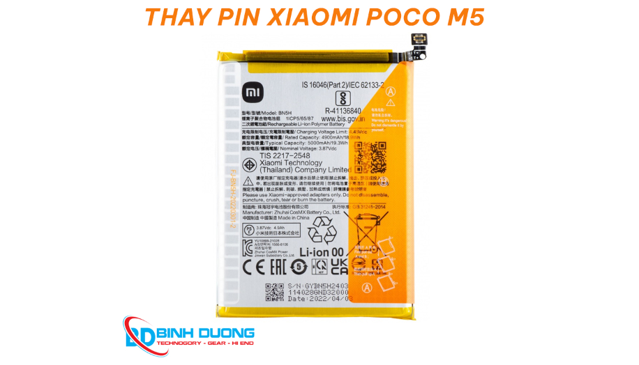 Thay pin Xiaomi POCO M5