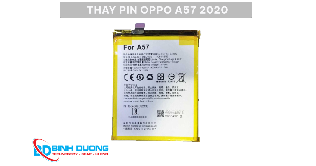 Thay pin Oppo A57 2020