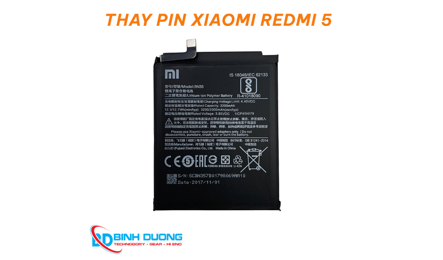 Thay pin Xiaomi Redmi 5