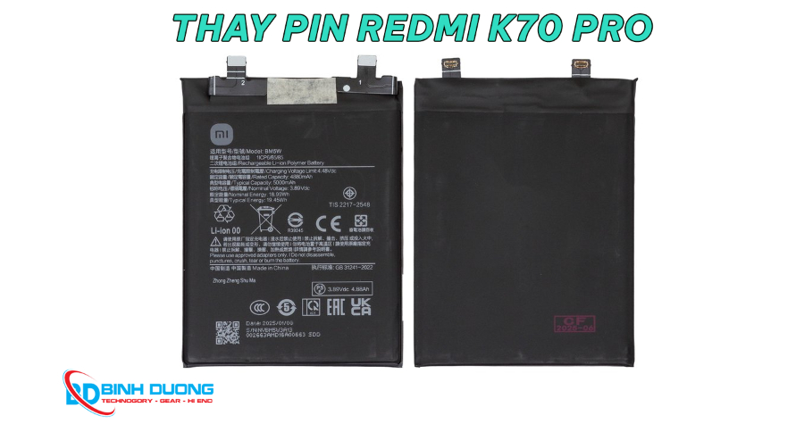 Dịch vụ thay pin Xiaomi Redmi K70 Pro
