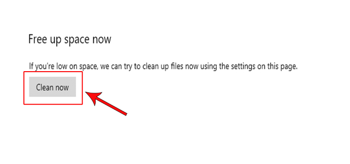 Dọn dẹp tức thì (Clean now)