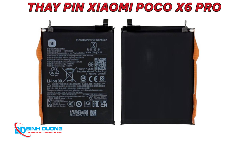 Dịch vụ thay pin Xiaomi Poco X6 Pro 