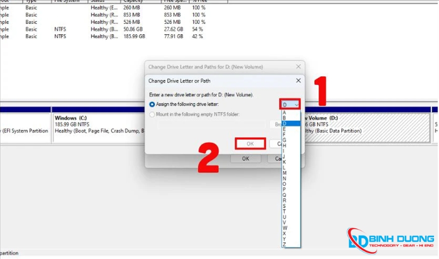 Thay đổi ký tự cho ổ đĩa bị sự cố bước 4