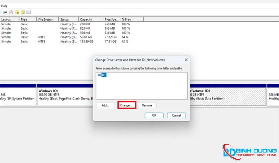 Thay đổi ký tự cho ổ đĩa bị sự cố bước 3