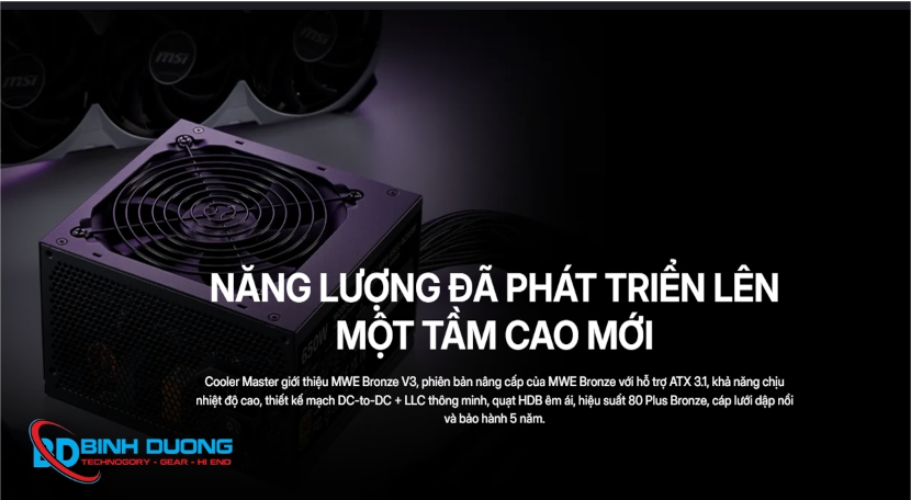 Nguồn Cooler Master 650W Bronze V3 650W 80 Plus