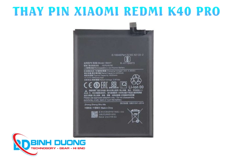 Dịch vụ thay pin Xiaomi Redmi K40 Pro