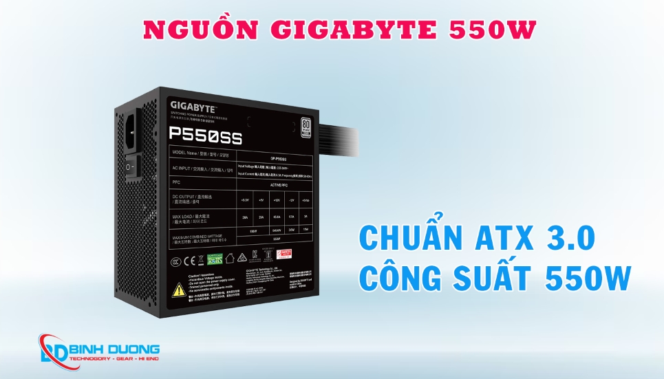 Chuẩn ATX 3.0 Và Công Suất 550W Ổn Định