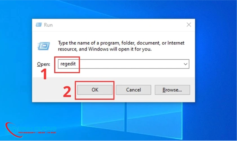 Chỉnh sửa Registry Editor bước 1