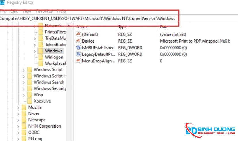 Chỉnh sửa Registry Editor Bước 2