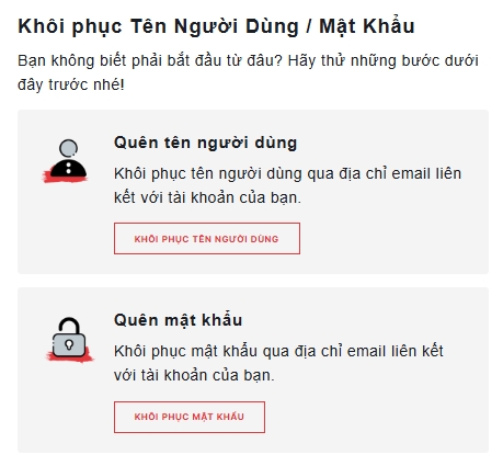 Khôi phục tài khoản 