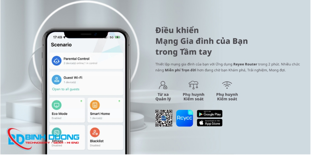 Quản lý thông minh qua ứng dụng Ruijie Cloud