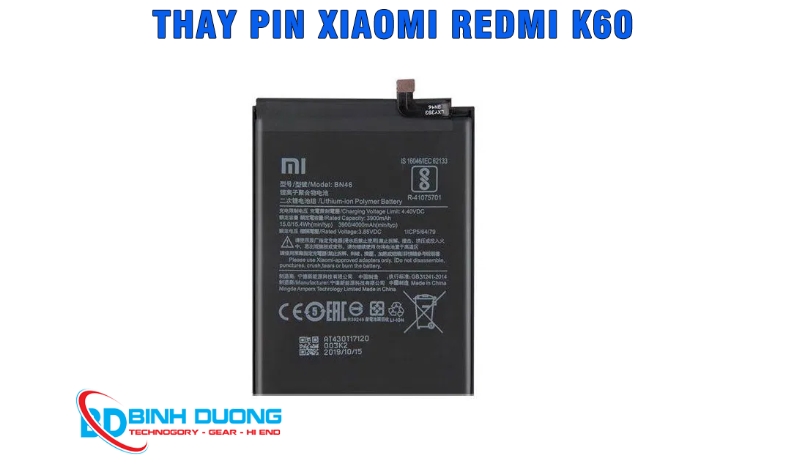Dịch vụ thay pin Xiaomi Redmi K60 tại Bình Dương