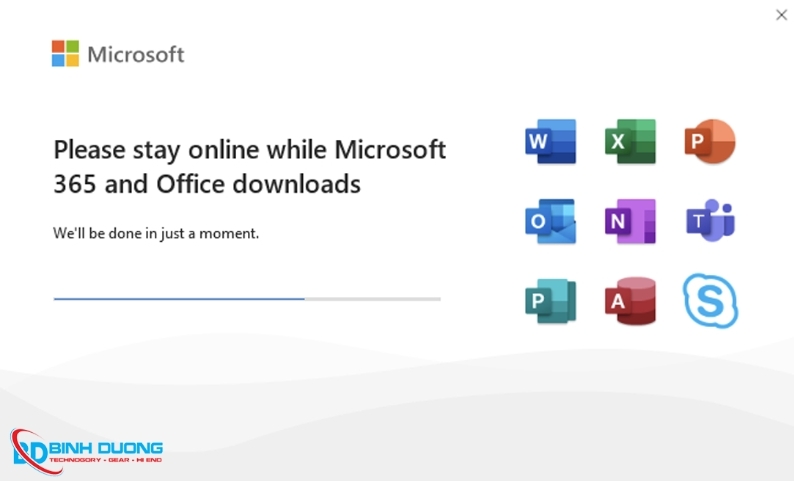 Chờ hệ thống tự động cài đặt hoàn tất.