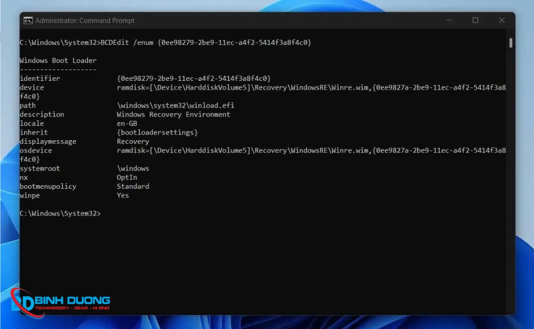 Cách xóa tùy chọn khởi động bằng Command Prompt (BCDEdit)