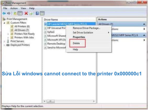 windows cannot connect to the printer 0x000000c1